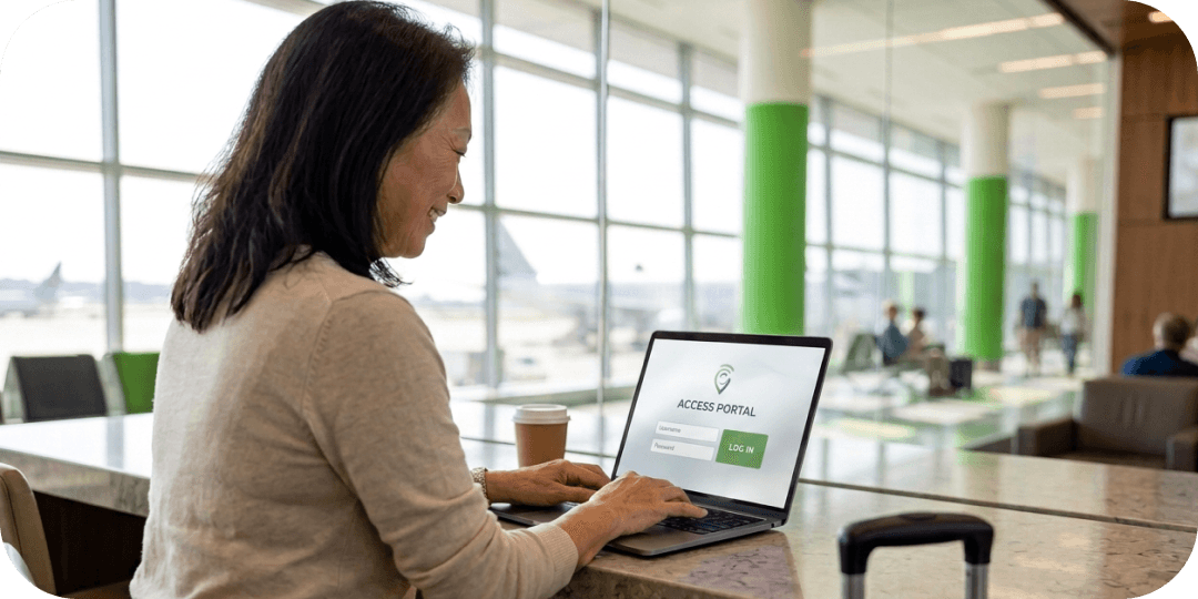 woman typing on laptop
