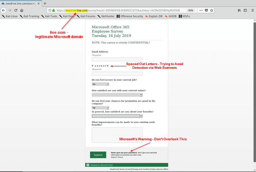 Phishing Site - Hosted on Microsoft