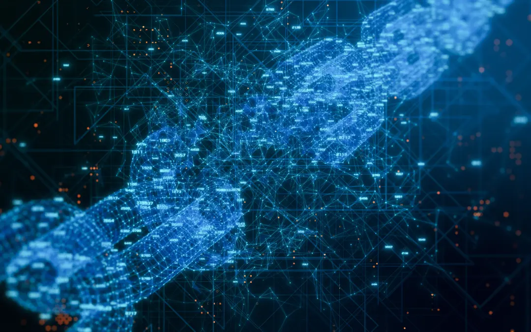 Color illustration of a digital chain.