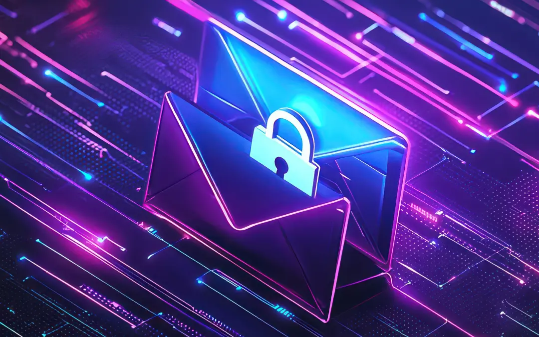 Color illustration of an envelope with a lock inside.