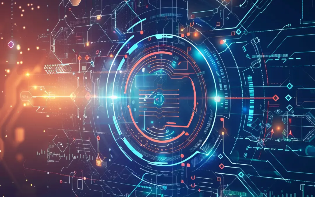 Color illustration of digital shield.