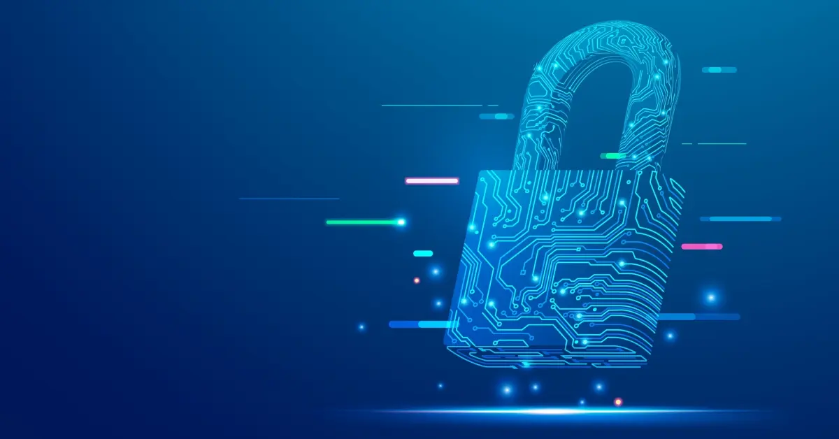 Photo illustration of a digital lock.