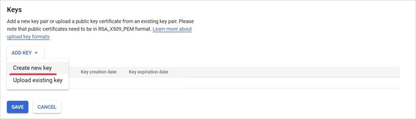 Adding a new key pair to your Microsoft Office 365 account