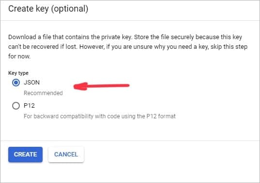 Create JSON key for service account during G Suite to Office 365 migration