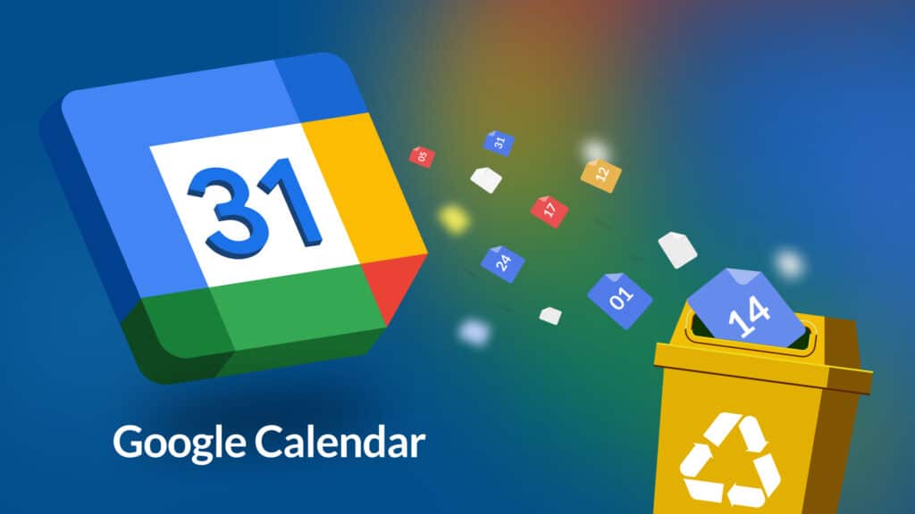 Google Calendar data being deleted into a recycling bin