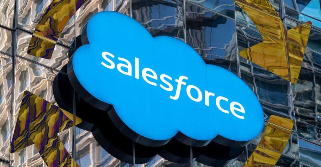 Salesforce logo on building, representing SaaS data export and backup solutions