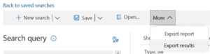Export Microsoft Teams search results for backup