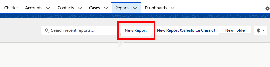 Salesforce new report creation interface