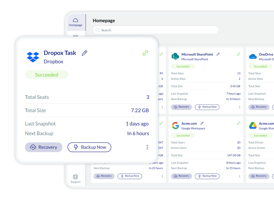 Dropbox Backup UI