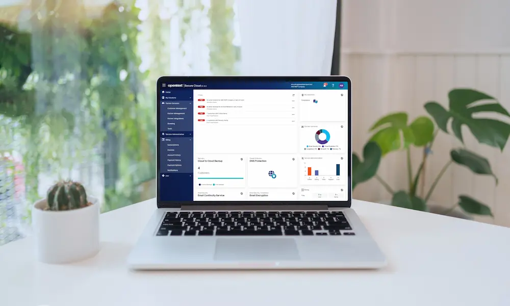 Laptop PC screen displaying app dashboard