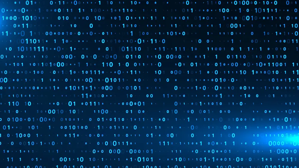 Wall of digital code