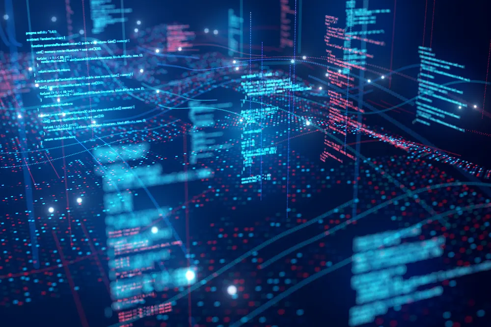 Color illustration of digital data.