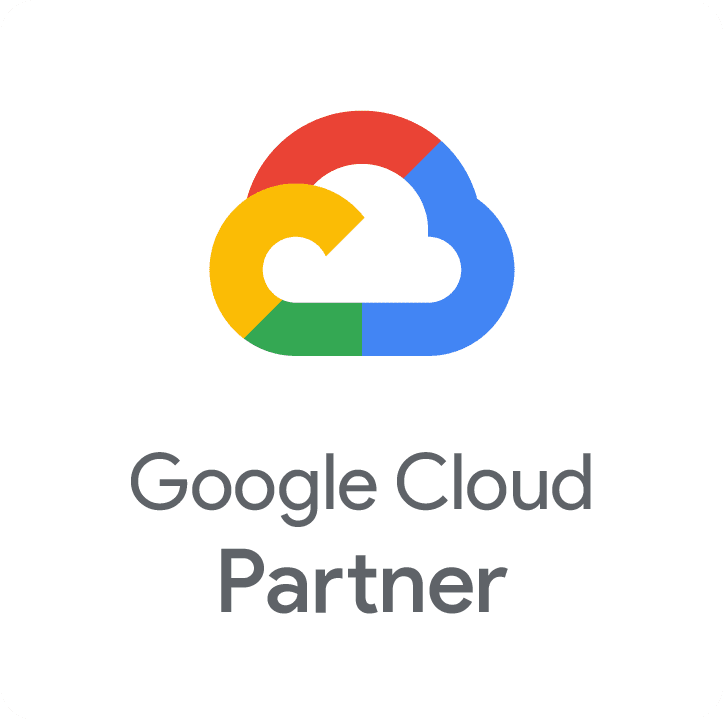 Google Cloud Partner logo featuring a multicolor cloud icon and text on a white background.